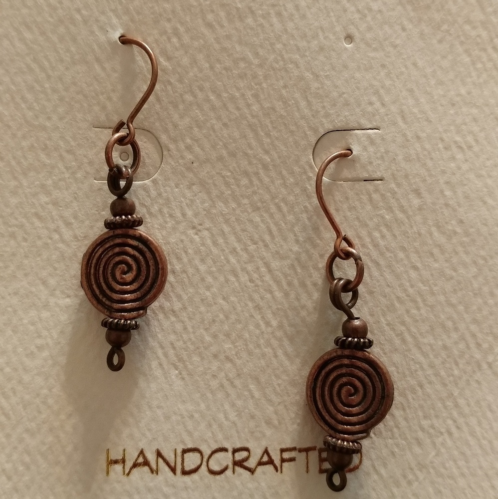 Copper swirl earrings